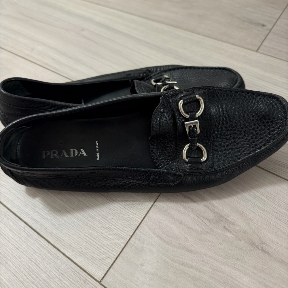 Prada Black Leather Loafers